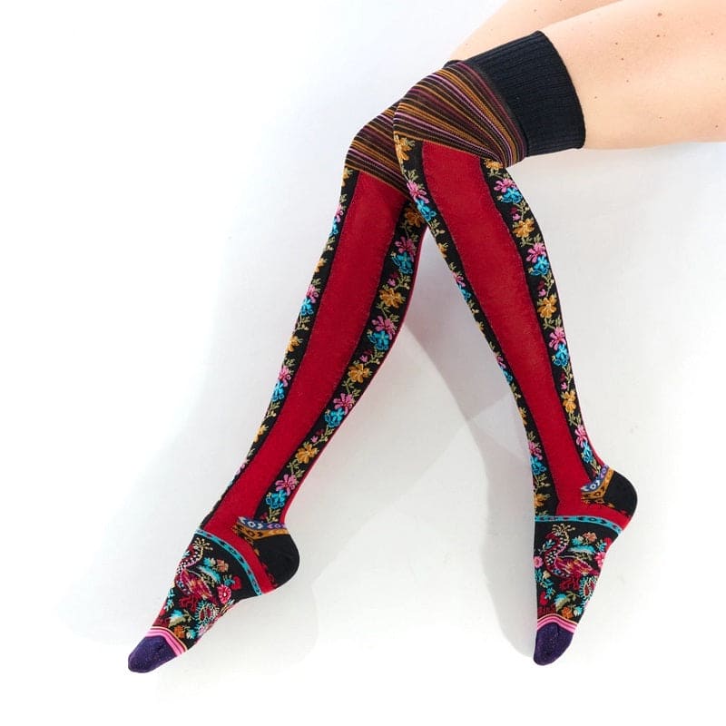 Twin Roads - Mexico Floral Over the Knee Socks for Her