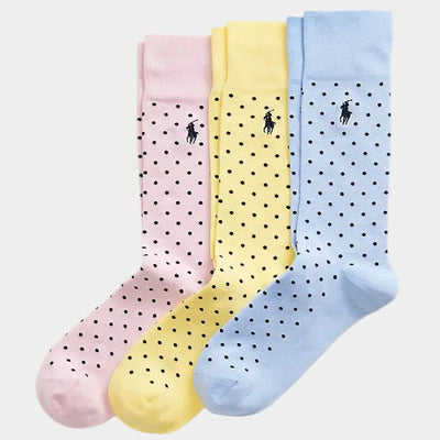 Polka-Dot Trouser Sock 3-Pack in Soft Shades