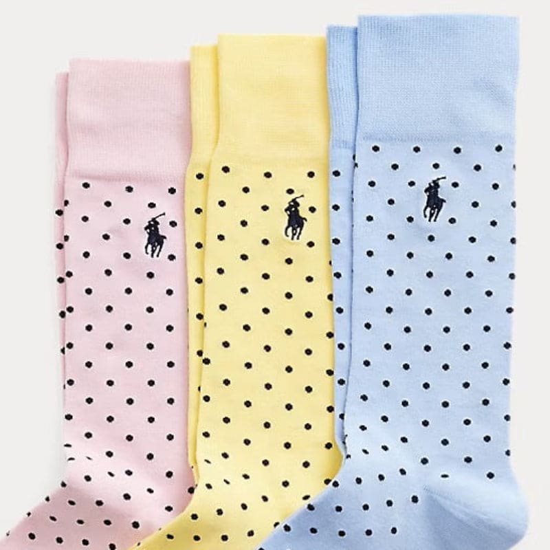 Polka-Dot Trouser Sock 3-Pack in Soft Shades