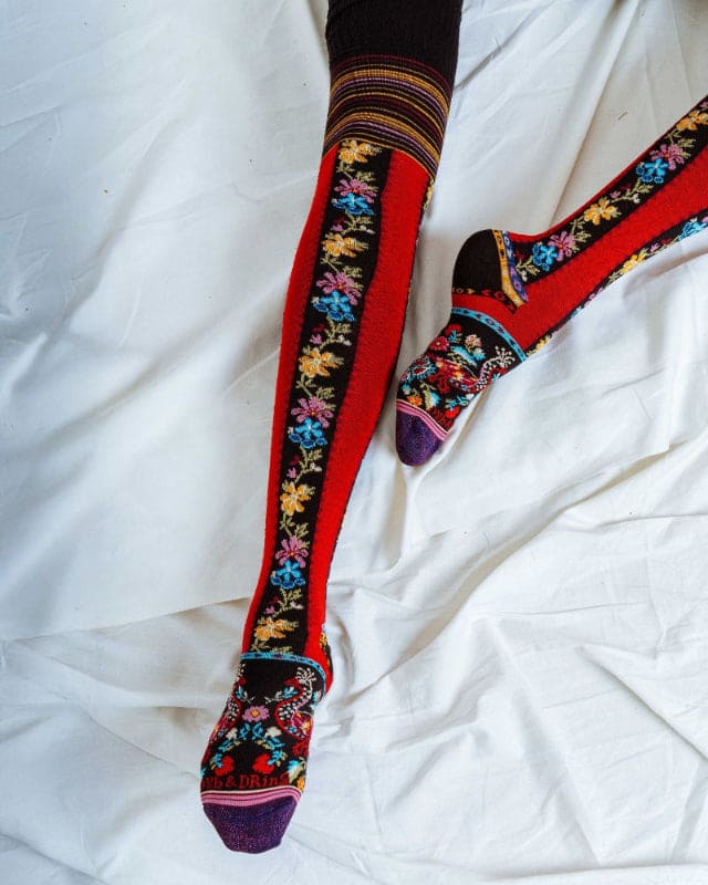Twin Roads - Mexico Floral Over the Knee Socks for Her