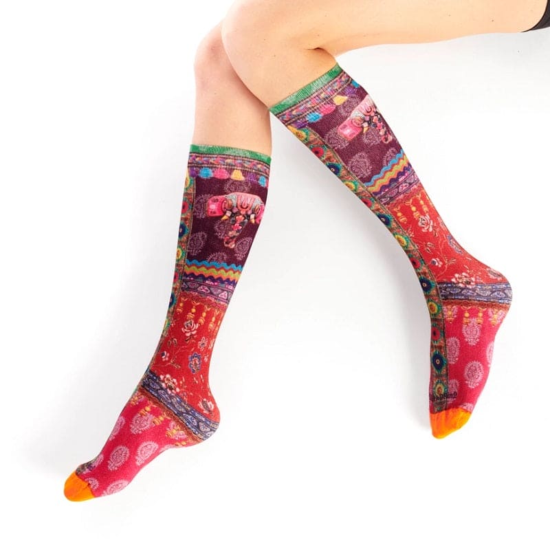 Twin Roads - Rajasthan Printed Knee High Socks for Her