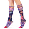 Chinoiserie Printed Knee High Socks for Her