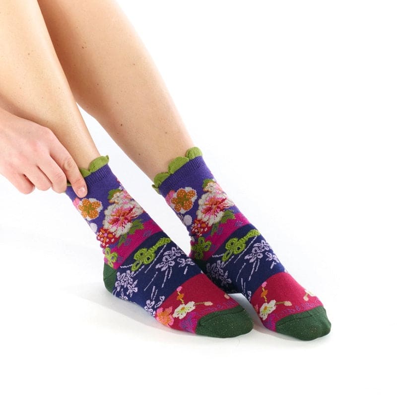 Twin Roads - Shochikubai Floral Socks for Her