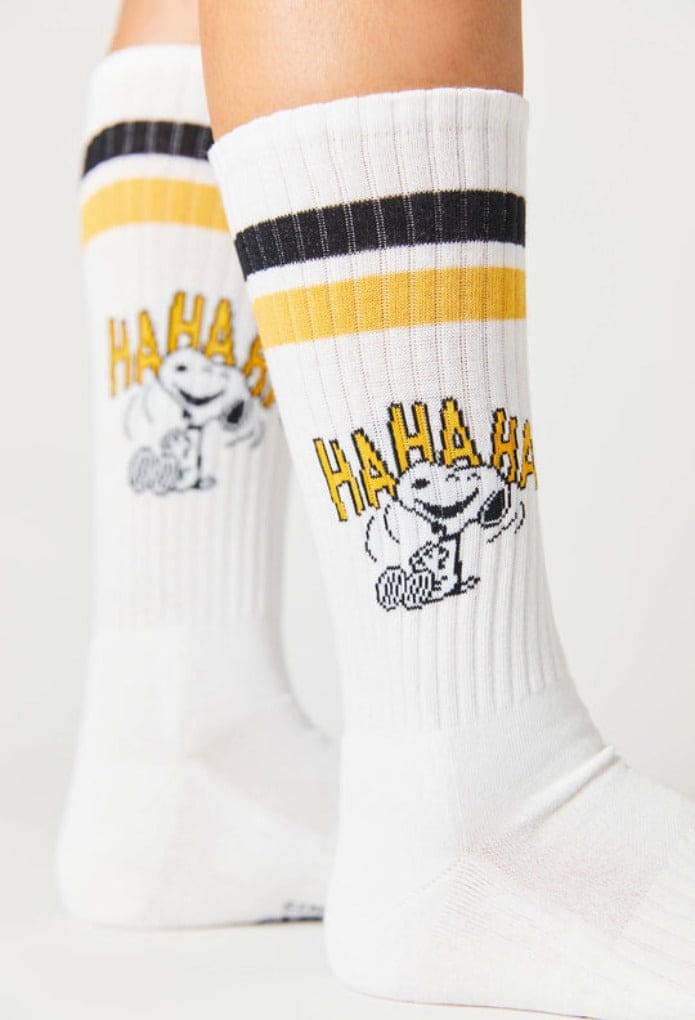 Snoopy Ha Ha Ha Stripes Socks for Him