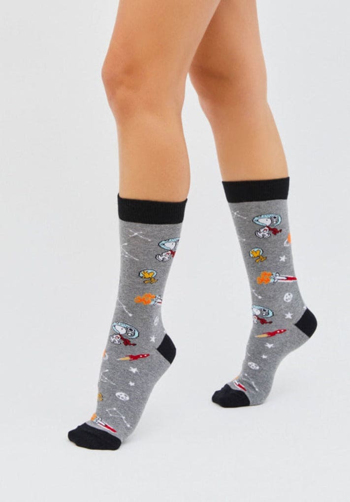 Snoopy Cosmos Grey Socks for Him