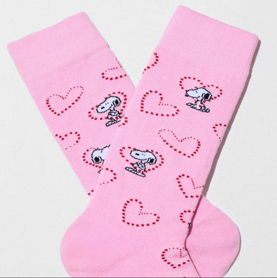 Snoopy Pink Heart Socks for Her