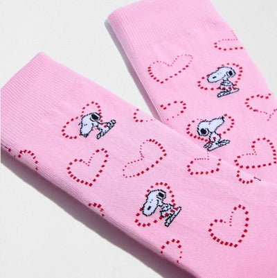 Snoopy Pink Heart Socks for Her