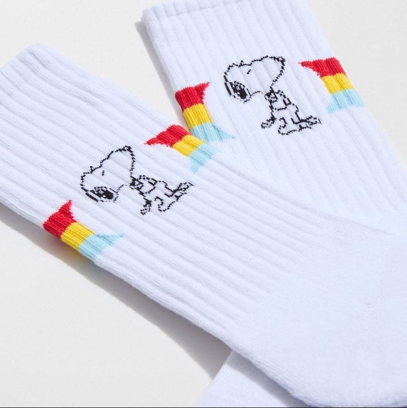 Snoopy Rainbow Stripes Socks