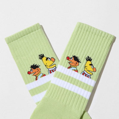 Sesame Street Green Athletic Bert & Ernie Sock