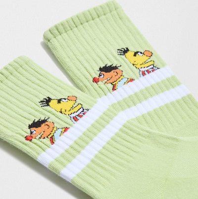 Sesame Street Green Athletic Bert & Ernie Sock