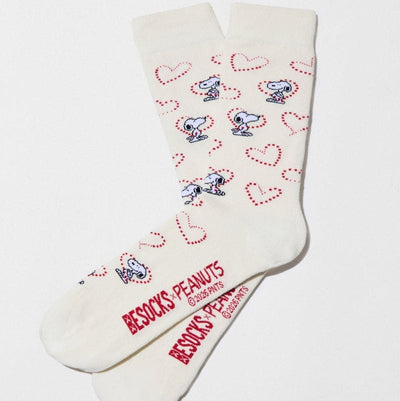 Snoopy Off White Heart Socks for Her