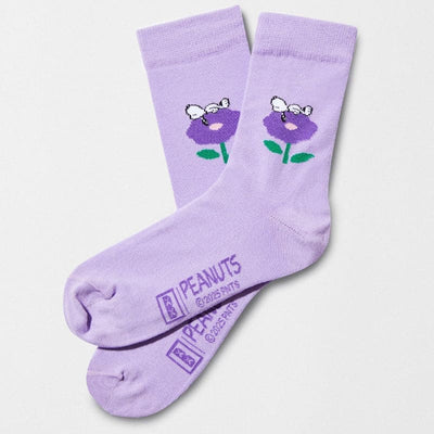 Snoopy Lilac Flower Socks for Her
