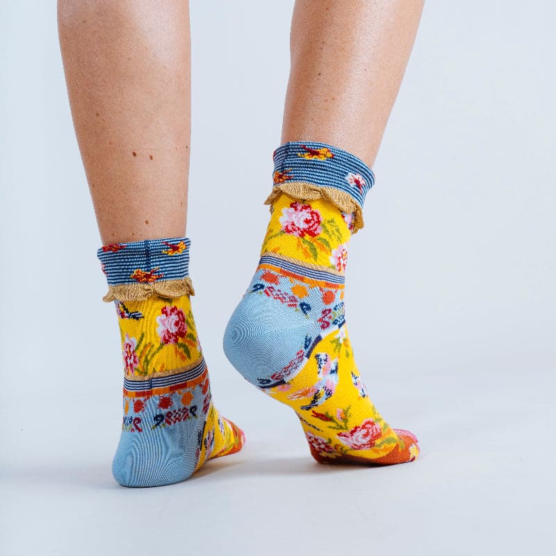 Twin Roads - Birdy Turn Back Cuff Crew Socks for Her