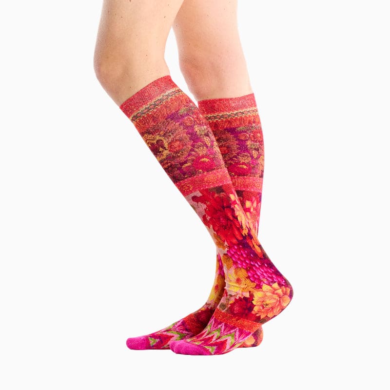 Dahlia Printed Knee High Socks