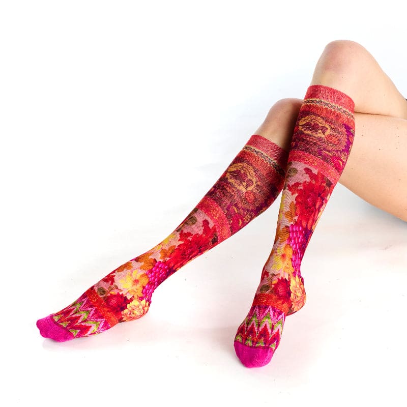 Dahlia Printed Knee High Socks