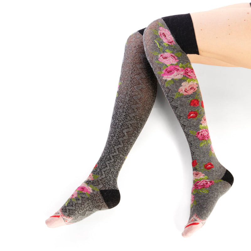 Baroque Floral Over the Knee Socks for Her