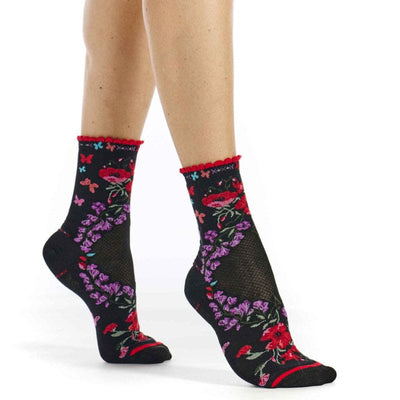 Poppy Floral Frilled Crew Socks for Her