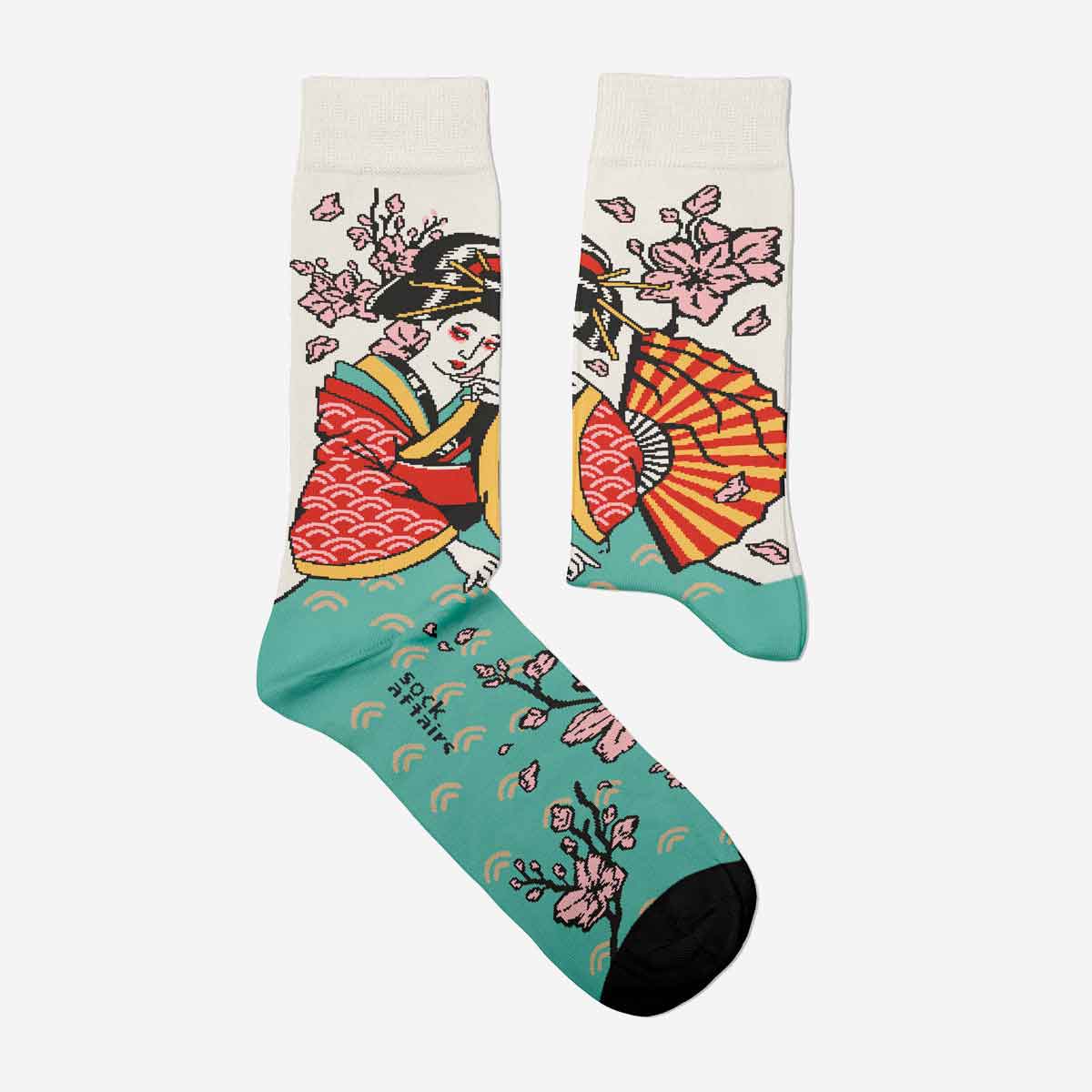 Chaussettes traditionnelles de tatouage geisha pour elle