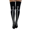 Twin Roads Socks -Skull and Sword Over the Knee Socks