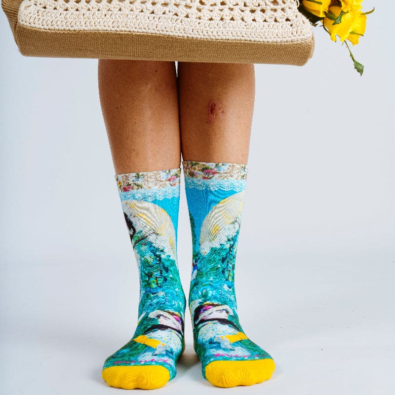 Le Printemps Printed Crew Socks for Her