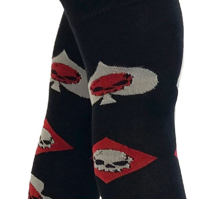 Twin Roads - Skull on Heart Clubs Over the Knee Socks