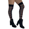 Twin Roads Socks - Black Tartan Over The Knee Socks