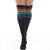 Referee Over The Knee Socks Black/Rainbow