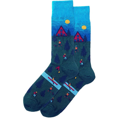 men's socks - Cabin Scene