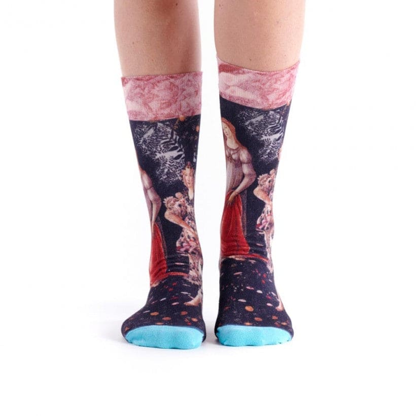 Primavera  Printed Crew Socks for Her
