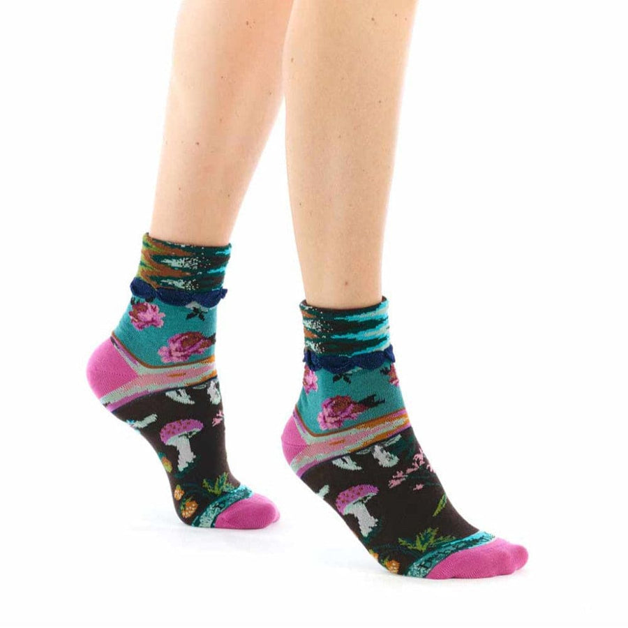 Forest Turn Back Cuff Socks for Her
