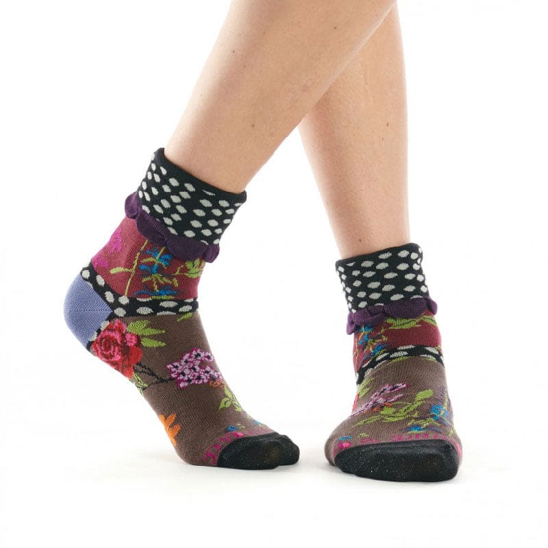 Twin Raods - Precious Floral Turn Back Cuff Socks for Her