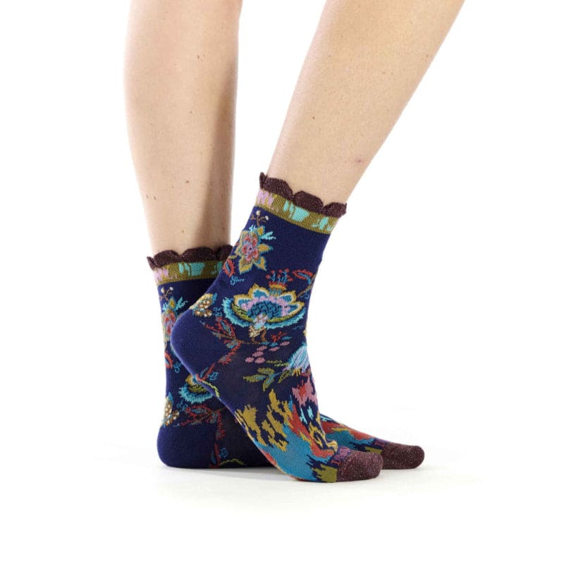 Chaussettes à crew froncées en grenade pour elle