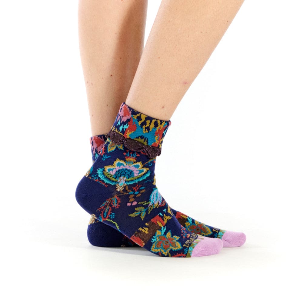 Twin Rads - Pomegranate Turn Back Cuff Crew Socks for Her