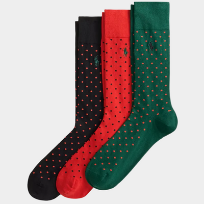 Polo Polka-Dot Trouser Sock 3-Pack Green Multi