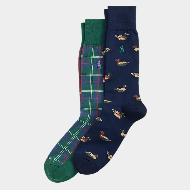 Polo Ducks & Plaid Trouser Sock 2-Pack