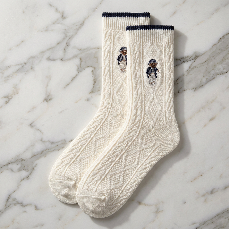 Chaussettes en mélange de coton à col polo
