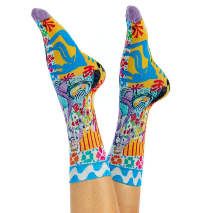 Femme au Manteau Printed Crew Socks for Her