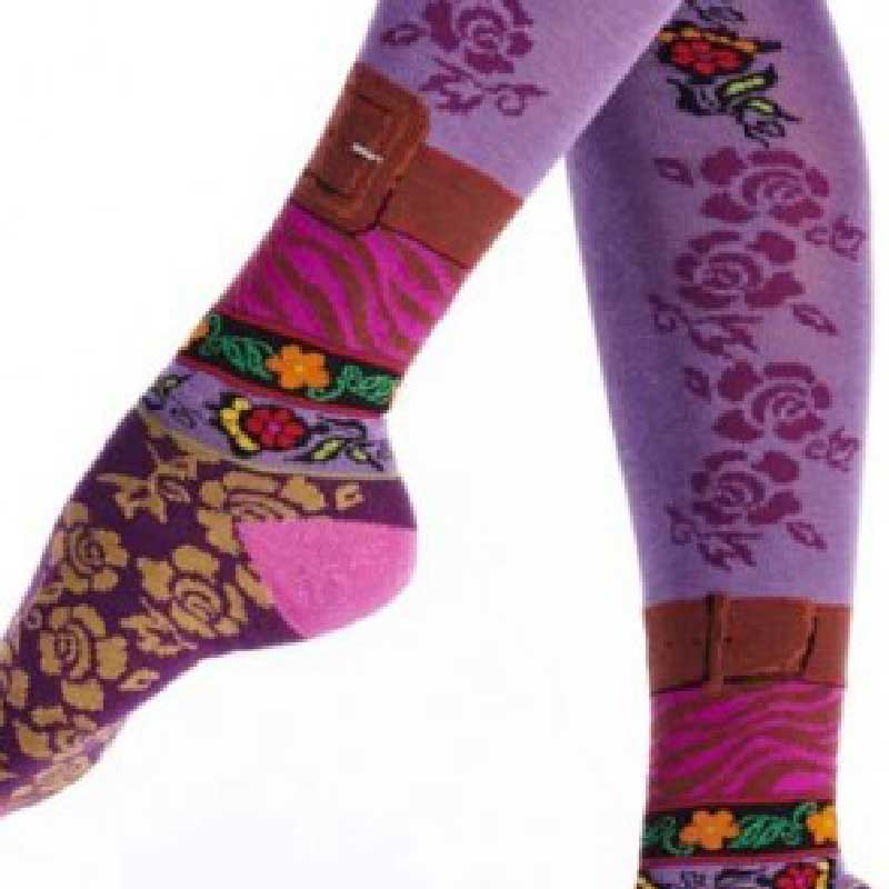 Belt Floral Over the Knee Socks for Her