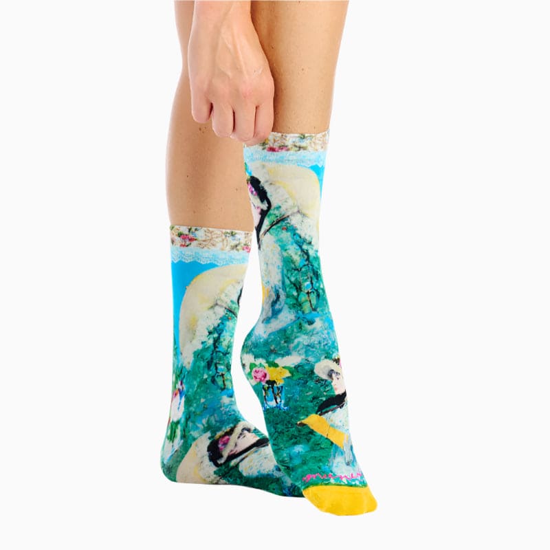 Le Printemps Printed Crew Socks for Her