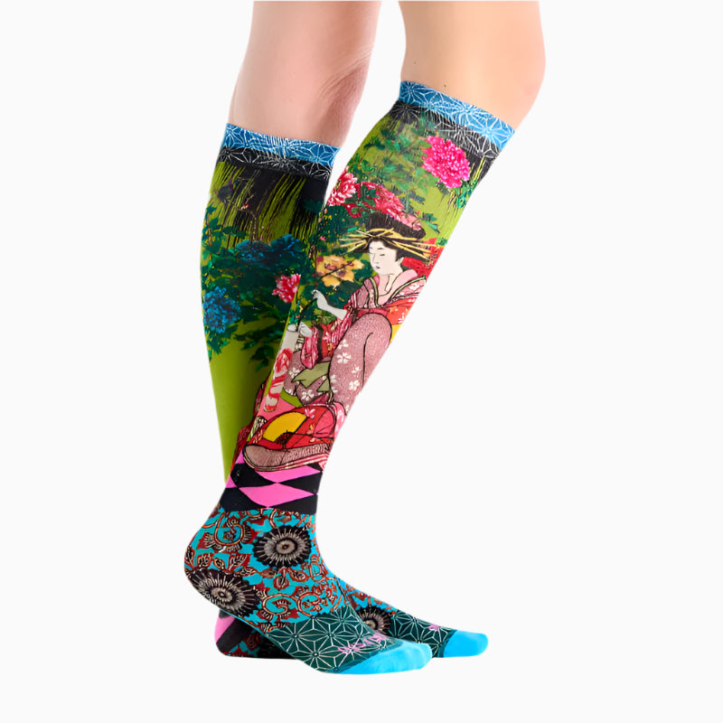 Twin Roads - Geisha Printed Knee High Socks for Her