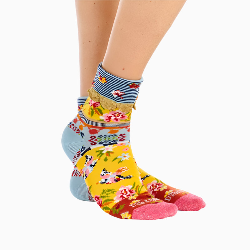 Twin Roads - Birdy Turn Back Cuff Crew Socks for Her