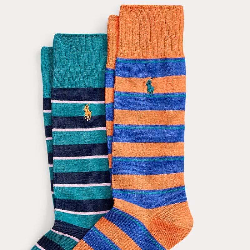 Polo Striped Cotton-Blend Trouser Sock 2-Pack