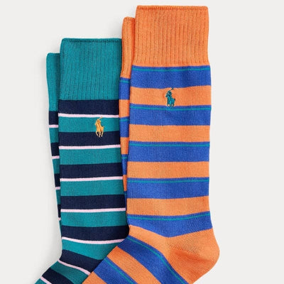 Polo Striped Cotton-Blend Trouser Sock 2-Pack