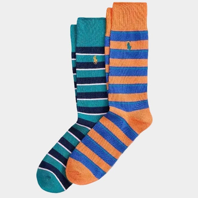 Striped Cotton-Blend Trouser Sock 2-Pack