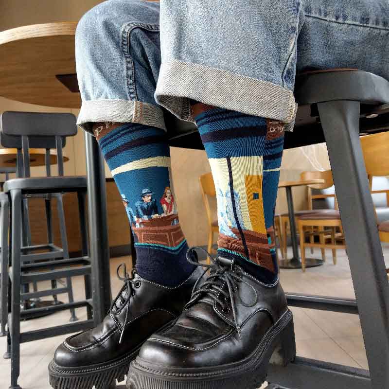 Twin Roads - Nighhawks at the Diner Socks for Him