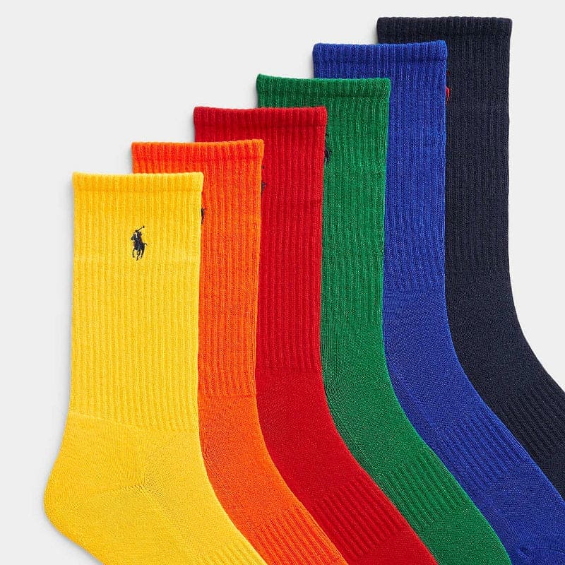 Colorful Athletic Crew Sock 6-Pack