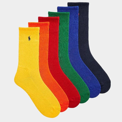 Colorful Athletic Crew Sock 6-Pack