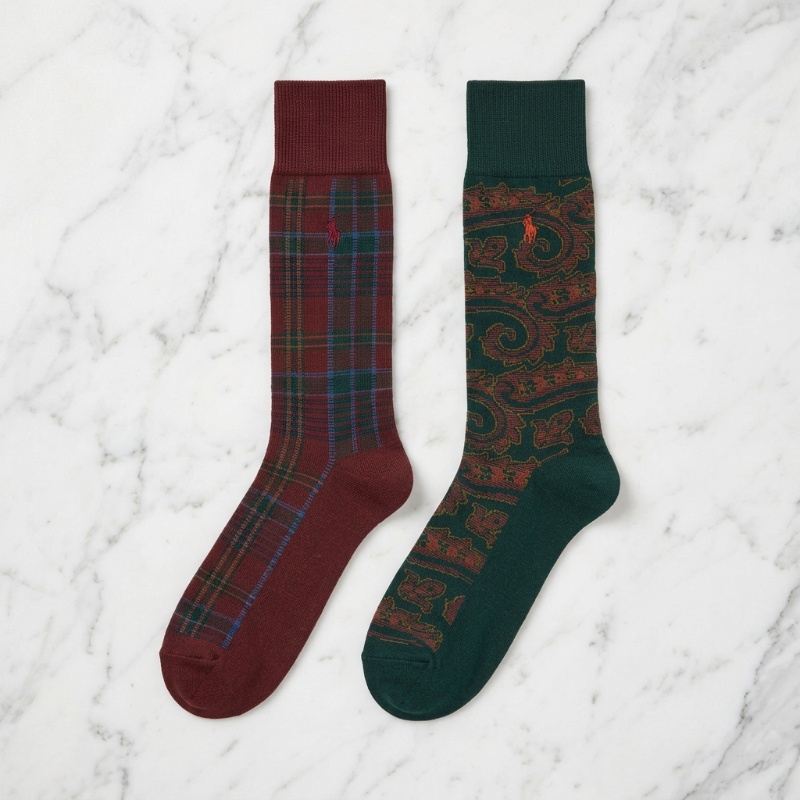 Plaid & Paisley Trouser Sock 2-Pack