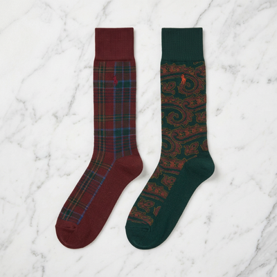 Plaid & Paisley Trouser Sock 2-Pack