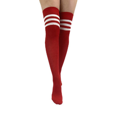 Twin Roads - Referee Over The Knee Socks Red/White